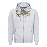 Heather Grey teacher life rainbow frosted Zipper Hoodie - JahusDesignShop
