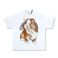 White cute bunny Urban Heavy Tee - RanaPortraitStore