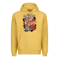 Antique Gold checkered retro basketball Premium Hoodie - MaliasSmallBusiness