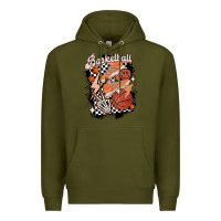 Army Green checkered retro basketball Premium Hoodie - MaliasSmallBusiness