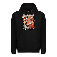 Black checkered retro basketball Premium Hoodie - MaliasSmallBusiness