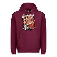 Burgundy checkered retro basketball Premium Hoodie - MaliasSmallBusiness