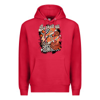 Cardinal checkered retro basketball Premium Hoodie - MaliasSmallBusiness