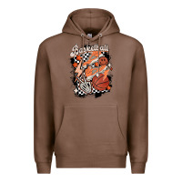 Chestnut checkered retro basketball Premium Hoodie - MaliasSmallBusiness