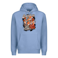 Colony Blue checkered retro basketball Premium Hoodie - MaliasSmallBusiness