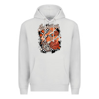Dove Grey checkered retro basketball Premium Hoodie - MaliasSmallBusiness