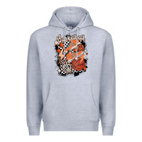 Heather Grey checkered retro basketball Premium Hoodie - MaliasSmallBusiness