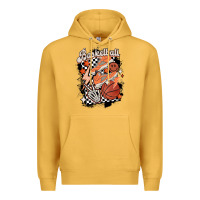 Mustard checkered retro basketball Premium Hoodie - MaliasSmallBusiness