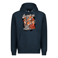 Navy checkered retro basketball Premium Hoodie - MaliasSmallBusiness