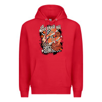 Red checkered retro basketball Premium Hoodie - MaliasSmallBusiness