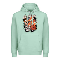 Seafoam checkered retro basketball Premium Hoodie - MaliasSmallBusiness