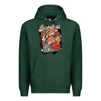Sports Green checkered retro basketball Premium Hoodie - MaliasSmallBusiness