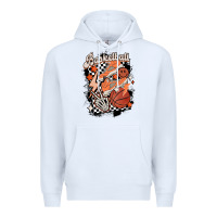 White checkered retro basketball Premium Hoodie - MaliasSmallBusiness
