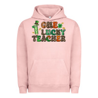 Pigment Salmon one lucky teacher Urban Hoodie - LillyAllenDesigns