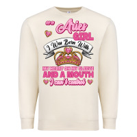 Sandshell As A Aries Girl I Was Born With My Heart On My Sleeve And A Mouth Premium Sweatshirt - Jasminsmagicworld