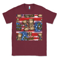 Burgundy proud veteran seamless pattern Classic Tee - HRA Design Shop