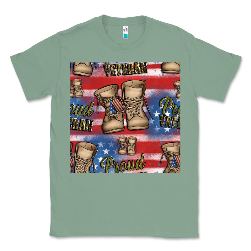 Proud Veteran Seamless Pattern Classic Tee by HRA Design Shop | Teevron