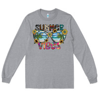 Heather Grey summer vibes Long Sleeve Tee - SublimationCraftShop