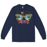 Navy summer vibes Long Sleeve Tee - SublimationCraftShop