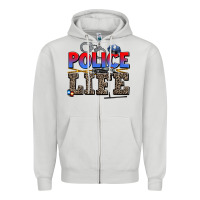 Dove Grey police life Zipper Hoodie - AdoDesignShop