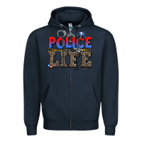 Navy police life Zipper Hoodie - AdoDesignShop