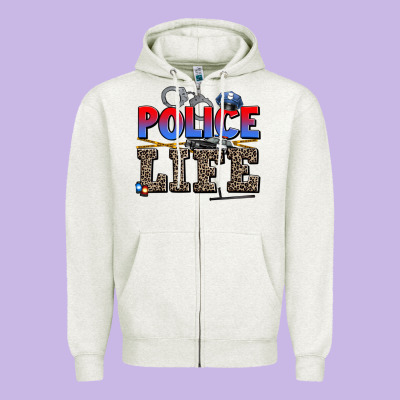 Police Life Zipper Hoodie Designed By Adodesignshop