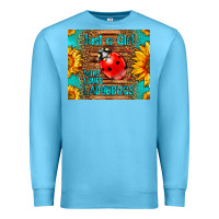 Ocean Blue just a girl who loves ladybugs Premium Sweatshirt - LillyAllenDesigns