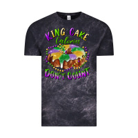 Cloud Black mardi gras king cake calories don't count Vintage Tee - RanaPortraitStore