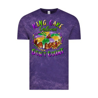 Cloud Purple mardi gras king cake calories don't count Vintage Tee - RanaPortraitStore