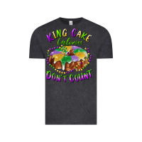 Vintage Black mardi gras king cake calories don't count Vintage Tee - RanaPortraitStore