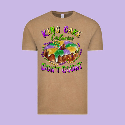 Vintage Tee mardi gras king cake calories don't count