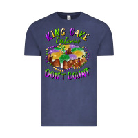 Vintage Denim mardi gras king cake calories don't count Vintage Tee - RanaPortraitStore