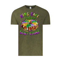 Vintage Olive mardi gras king cake calories don't count Vintage Tee - RanaPortraitStore