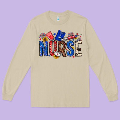 American Nurse Long Sleeve Tee Designed By Neo Western