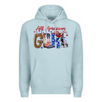 Blue Mist all american girl Premium Hoodie - NancyCooperArtShop