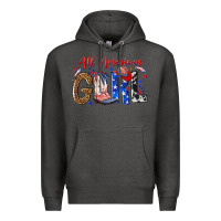 Charcoal Heather all american girl Premium Hoodie - NancyCooperArtShop