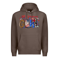 Coffee all american girl Premium Hoodie - NancyCooperArtShop