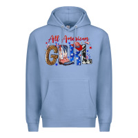 Colony Blue all american girl Premium Hoodie - NancyCooperArtShop