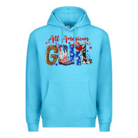 Ocean Blue all american girl Premium Hoodie - NancyCooperArtShop