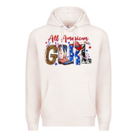 Pale Pink all american girl Premium Hoodie - NancyCooperArtShop