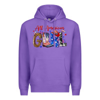 Purple all american girl Premium Hoodie - NancyCooperArtShop