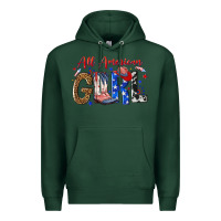 Sports Green all american girl Premium Hoodie - NancyCooperArtShop
