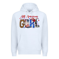 White all american girl Premium Hoodie - NancyCooperArtShop