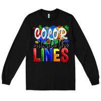 Black color outside the lines Long Sleeve Tee - AdoDesignShop