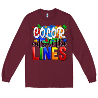 Burgundy color outside the lines Long Sleeve Tee - AdoDesignShop