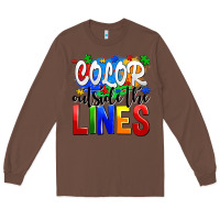 Chestnut color outside the lines Long Sleeve Tee - AdoDesignShop