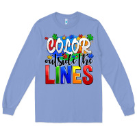 Colony Blue color outside the lines Long Sleeve Tee - AdoDesignShop