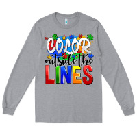 Heather Grey color outside the lines Long Sleeve Tee - AdoDesignShop