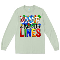 Matcha color outside the lines Long Sleeve Tee - AdoDesignShop