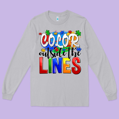 Color Outside The Lines Long Sleeve Tee Designed By Adodesignshop